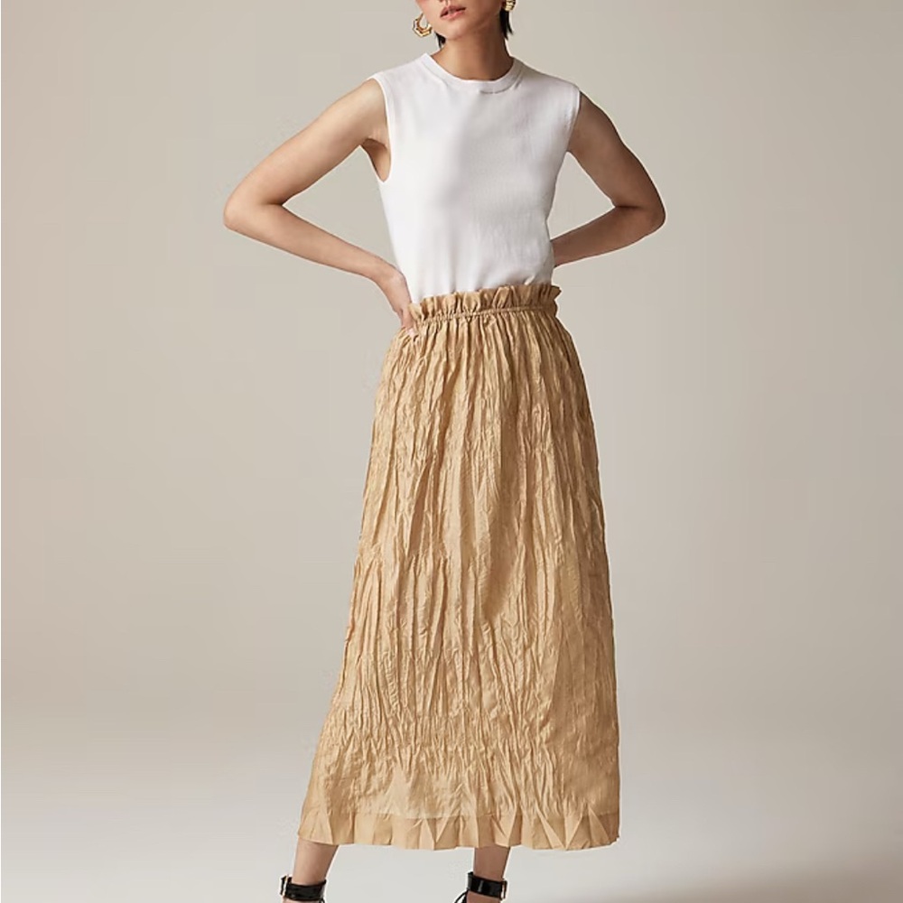 Elegant Tan Maxi Skirt